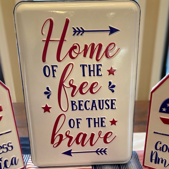 Home Of The Free Because Of The Brave Metal Wall Decor, July 4th Wall Decor - Picture 5 of 15